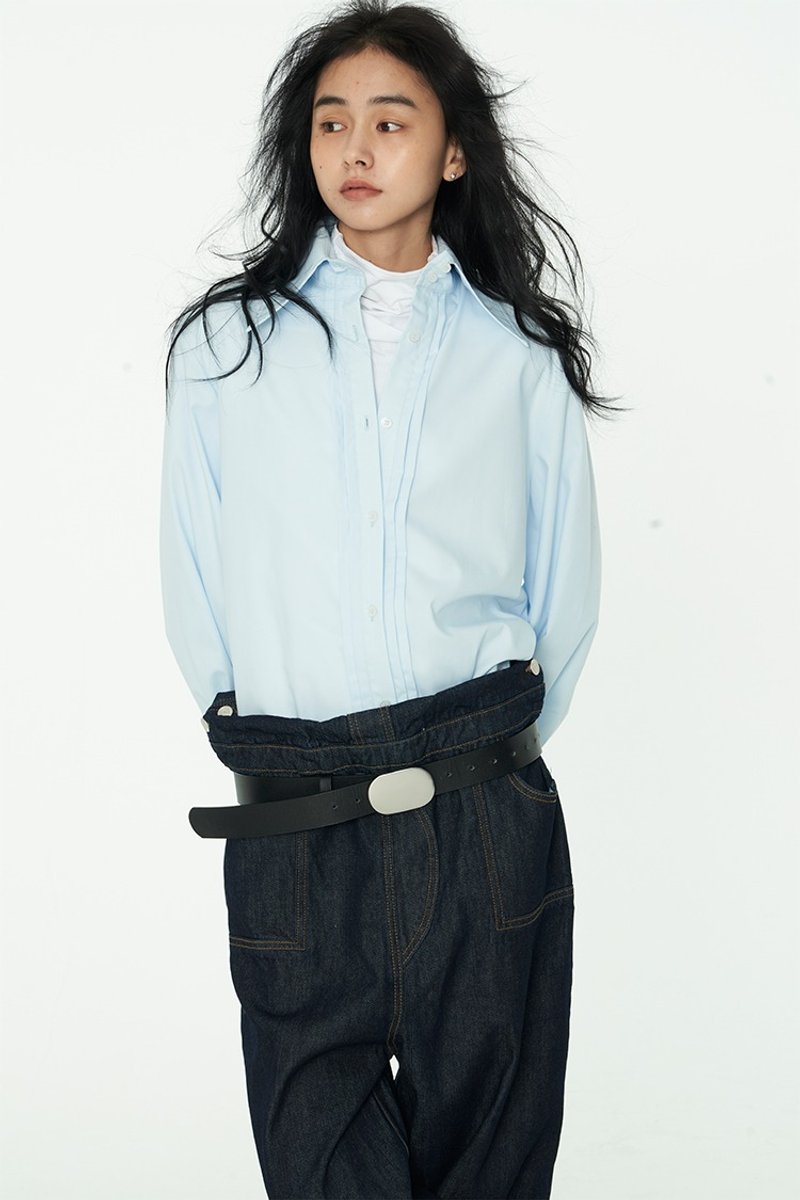 Thread 燈籠袖復古極簡襯衫 - 女襯衫 - 其他材質 多色