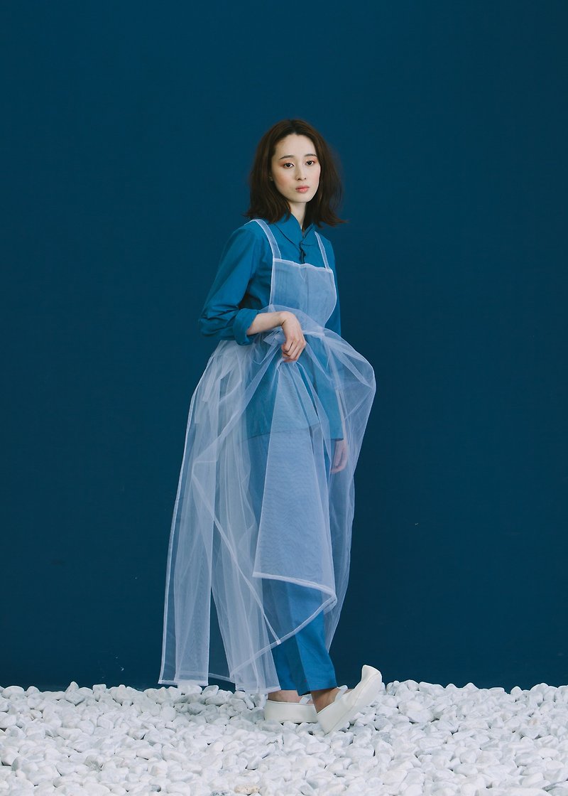transparent sokchima style pinafore dress (girl’s) - One Piece Dresses - Polyester White