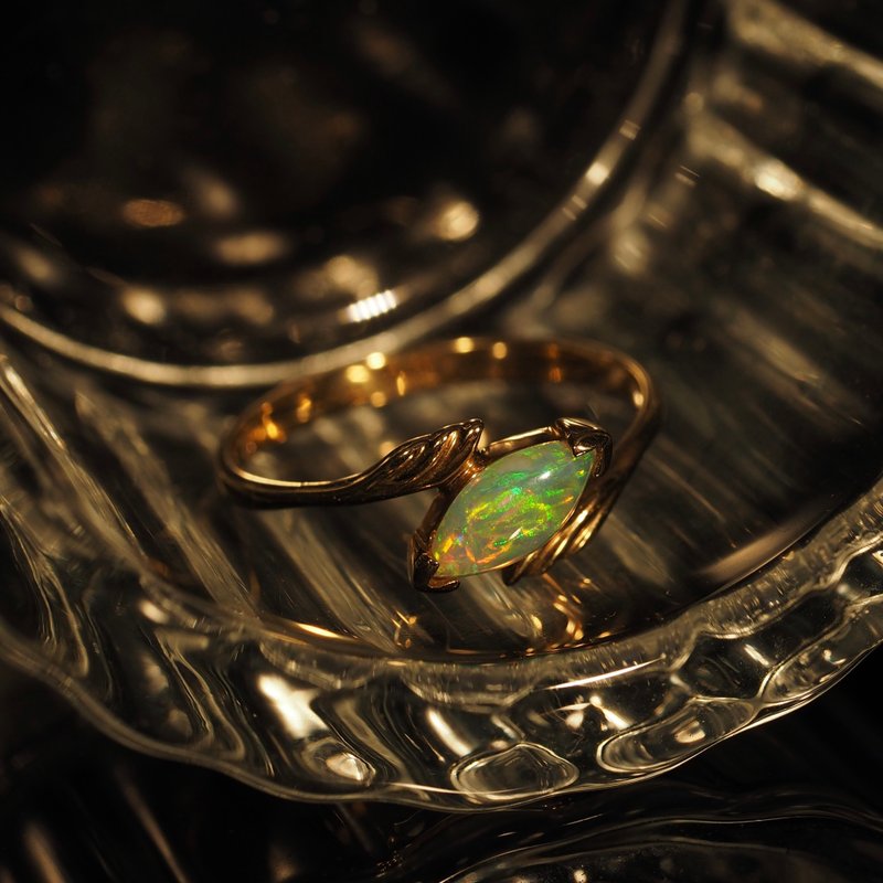 14K金蛋白石侯爵夫人戒指14K Gold Opal Marquise Ring - 戒指 - 貴金屬 