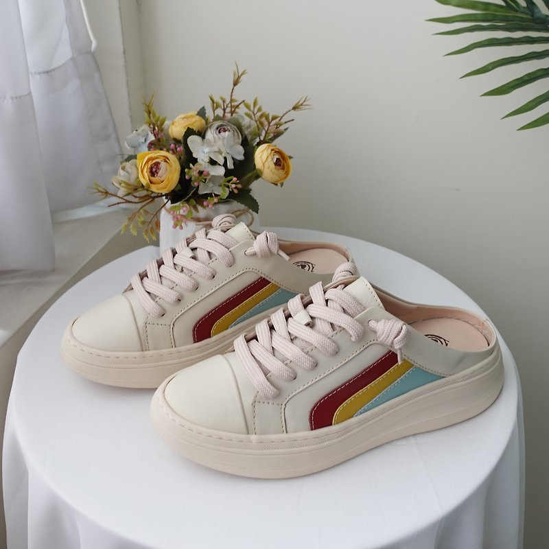 [Retro Literary Youth] MIT comfortable casual shoes. Genuine Leather. Summer Party8522 - รองเท้าลำลองผู้หญิง - หนังแท้ หลากหลายสี