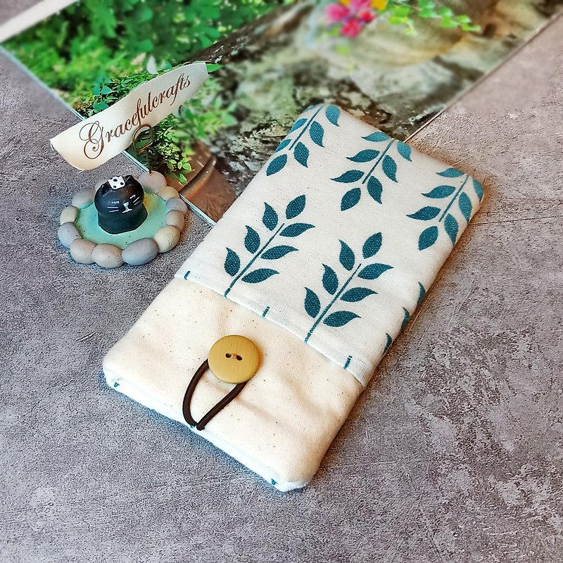 Customized phone bag, mobile phone bag, mobile phone protective cloth cover such as iPhone Samsung (P-228) - Phone Cases - Cotton & Hemp Green