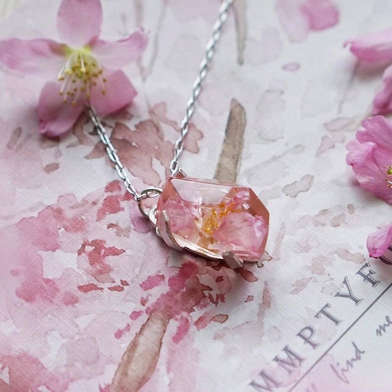 植物．花 項鍊 - 桜の季節 - 春季限定 櫻花寶石925純銀項鍊