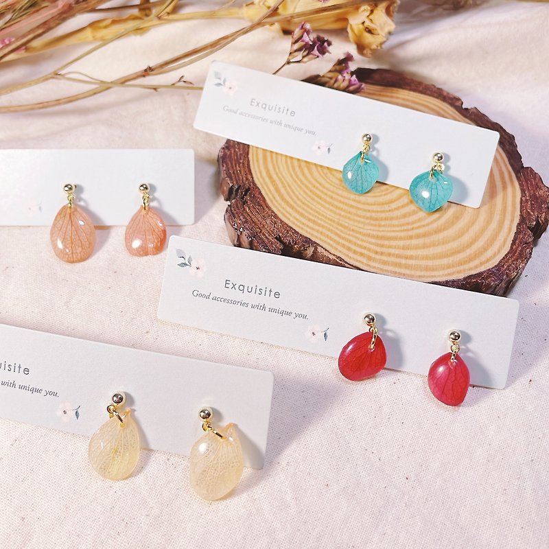 Earrings drop earrings-Hydrangea Nom - ต่างหู - พืช/ดอกไม้ หลากหลายสี