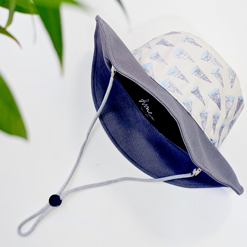 【HiGh MaLi 】風格露營帽 | 灰三角#日本布#遮陽#禮物#限量 - 帽子 - 棉．麻 灰色