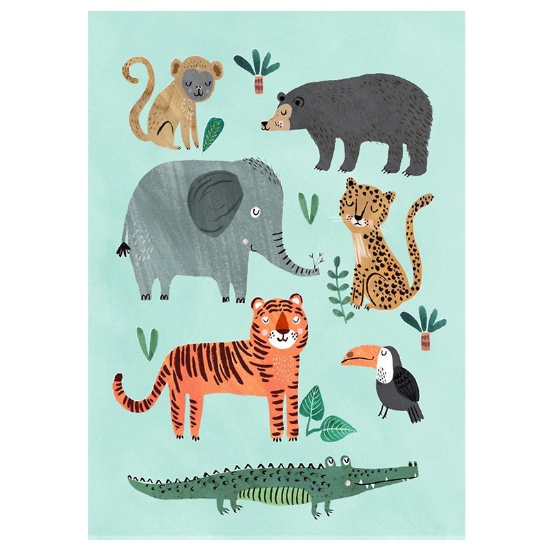 オランダのプチ モンキー野生動物コレクション ポスター (50 x 70 cm) - はがき‧メッセージカード - 紙 