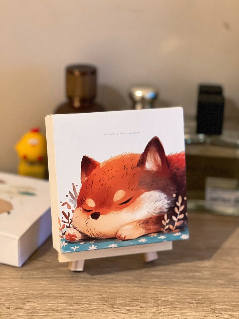 Sleep Shiba/canvas/frameless painting/decoration - กรอบรูป - วัสดุอื่นๆ หลากหลายสี