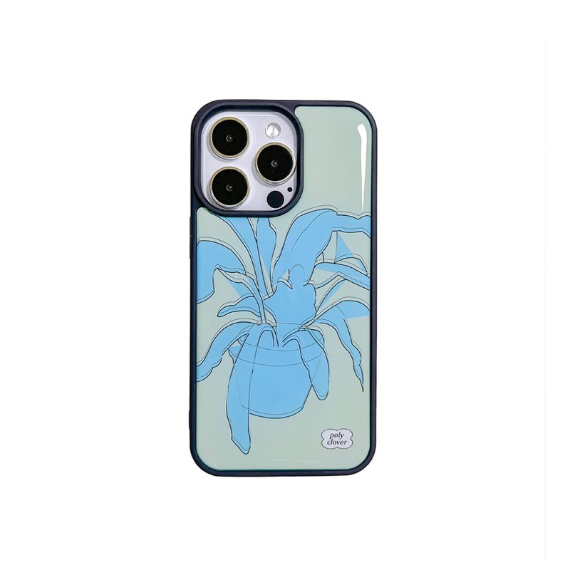 pet plant blue Epoxy bumper case - เคส/ซองมือถือ - วัสดุอื่นๆ สีน้ำเงิน