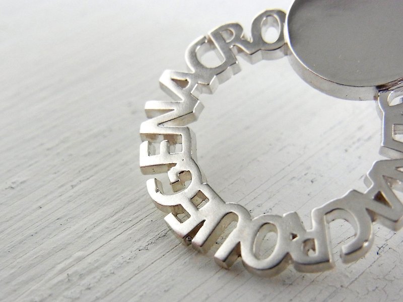 Circle letter one ear stud earrings / silver - Earrings & Clip-ons - Sterling Silver Silver