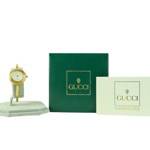 値下げ　グッチチェンジベゼル 11/12.2【稼働品】 グッチ GUCCI チェンジベゼル 11/12.2 ホワイト GP レディース