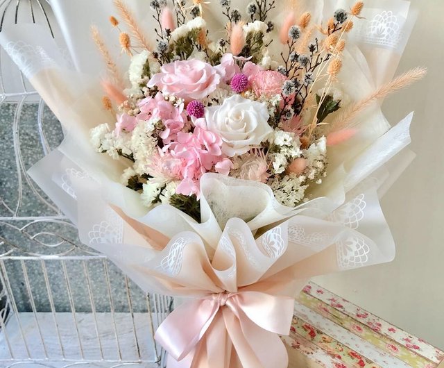 Dried Flower/Eternal Flower Bouquet-Ocean Whisper - Shop timeflower Dried  Flowers & Bouquets - Pinkoi