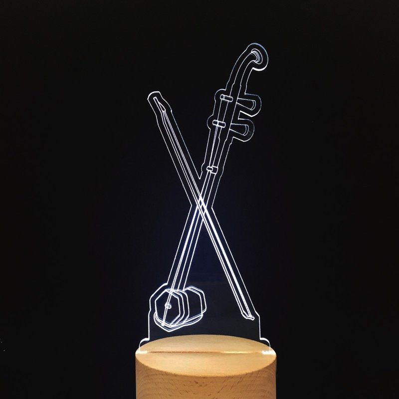 WD 原木夜燈 - 二胡     國樂 / 音樂 / 夜燈 / MUSIC - 燈具/燈飾 - 木頭 咖啡色