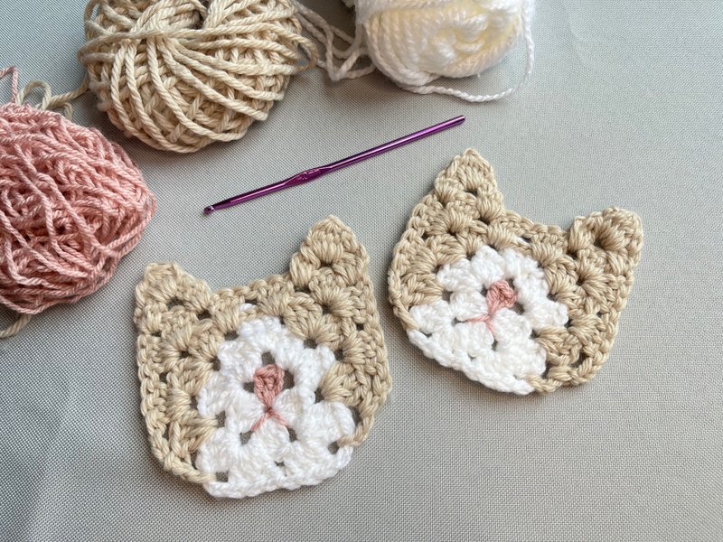 Cat. Granny Square. Crochet video PATTERN (English) - 手工藝教學/工具書 - 其他材質 
