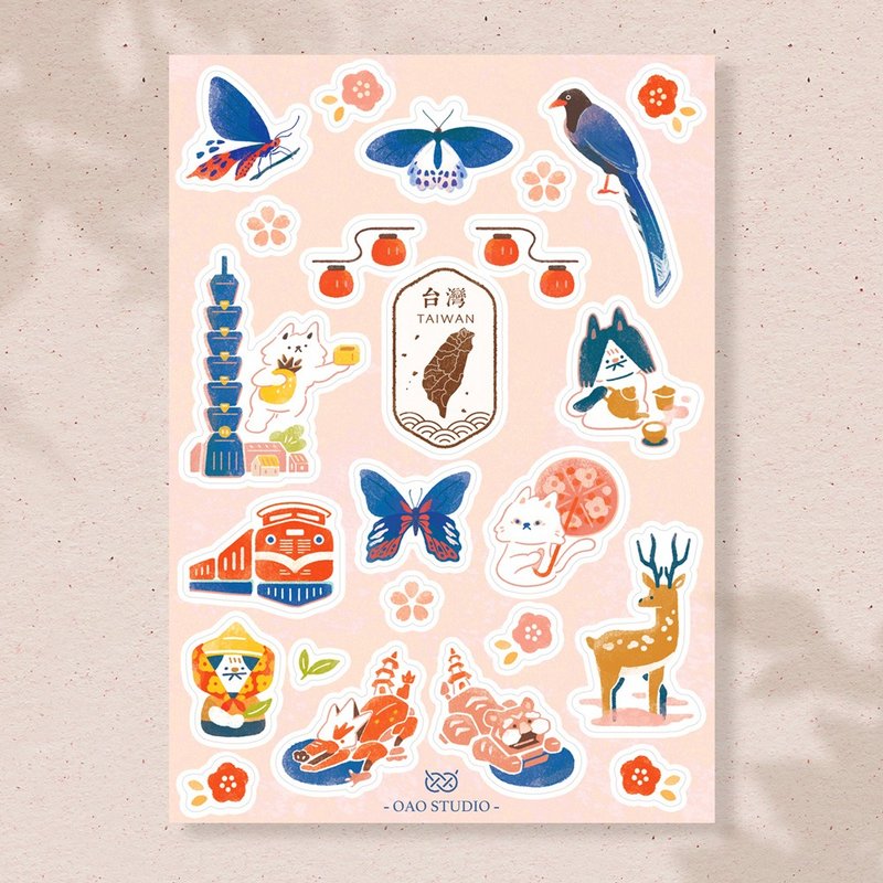postcard-美麗台灣貼紙2入組 - 貼紙 - 紙 多色