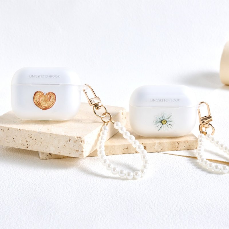LINGSKETCHBOOK愛心蝴蝶酥迷霧系列AirPods保護套 - AirPods/耳機保護套 - 塑膠 多色
