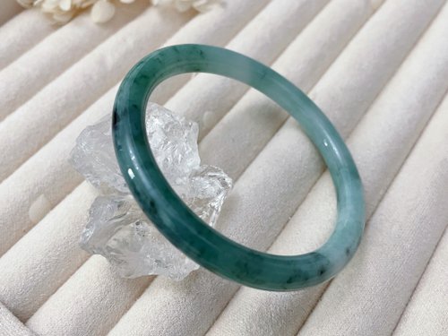 Pine St. Jewelry 松樹街輕奢珠寶 天然翡翠A貨緬甸玉冰藍水飄花 圓骨鐲 美人鐲 玉鐲