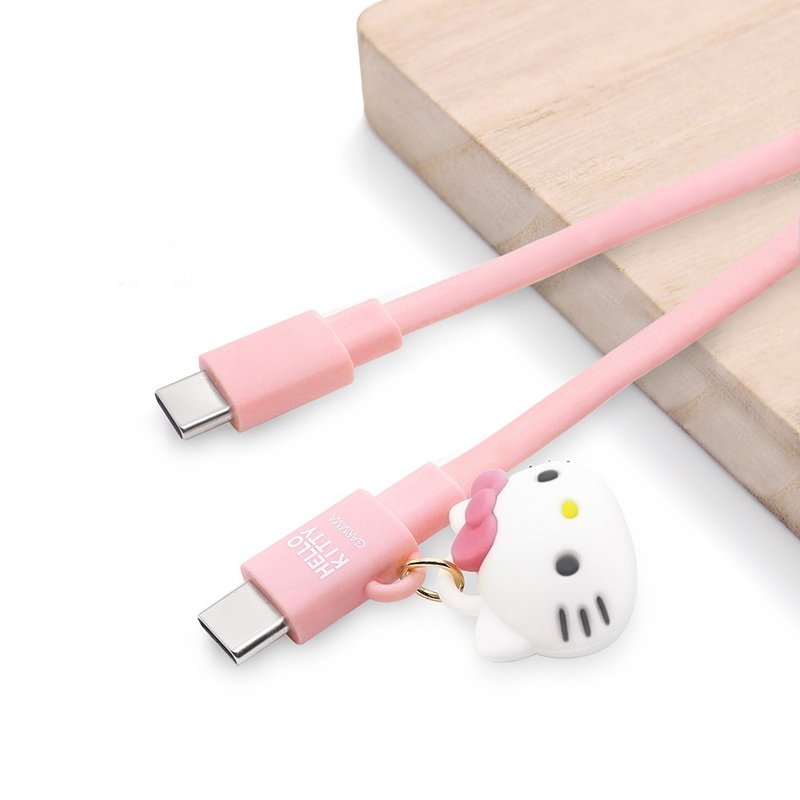 GARMMA Hello Kitty Type-c to Type-c PD Fast Charge Transmission Charging Cable Powder - ที่ชาร์จ - โลหะ สึชมพู