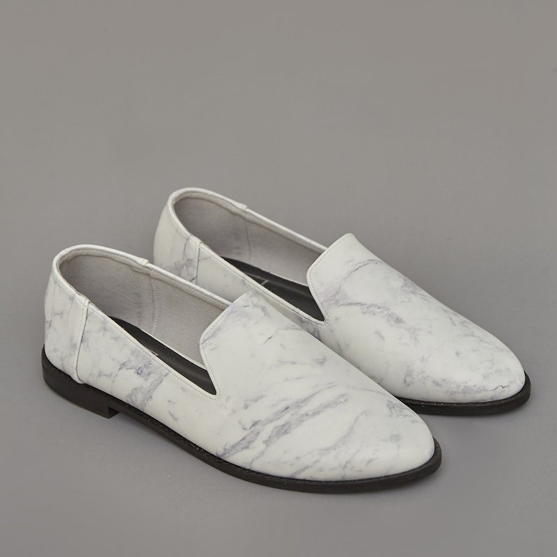 Mood Loafers - Marble - รองเท้าลำลองผู้หญิง - หนังแท้ ขาว