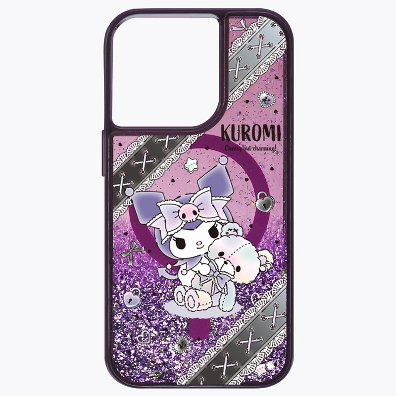 酷洛米 蕾絲紫色流沙 磁吸版 防摔殼 iPhone 16 15 14 13 Pro Max - 手機殼/手機套 - 環保材質 紫色