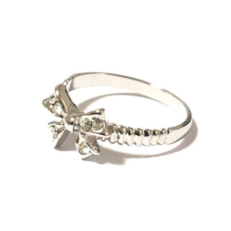 Ribbon Ring (Can also be used as a pinky ring) - แหวนทั่วไป - โลหะ สีเงิน