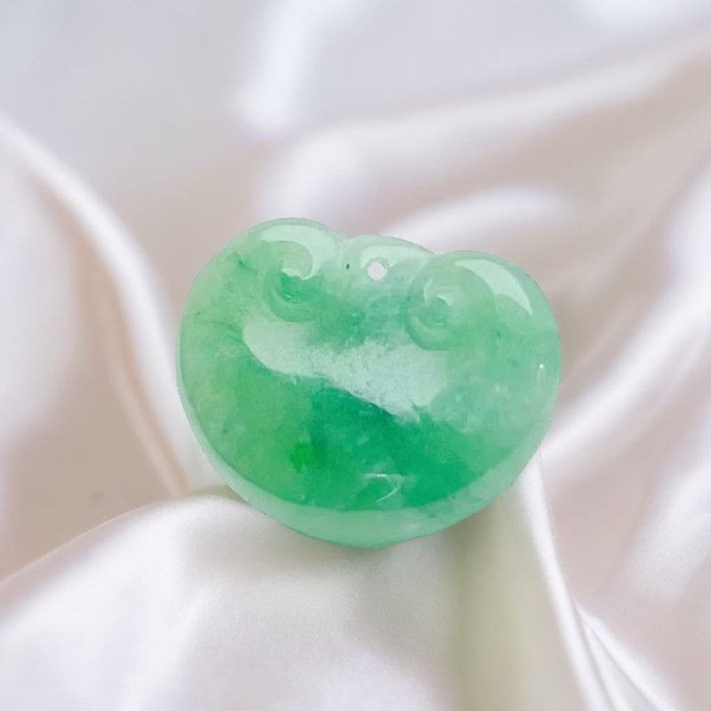 [May everything go well] Ice green jadeite Ruyi Necklace | Natural Burmese Jadeite A-grade - สร้อยคอ - หยก สีเขียว