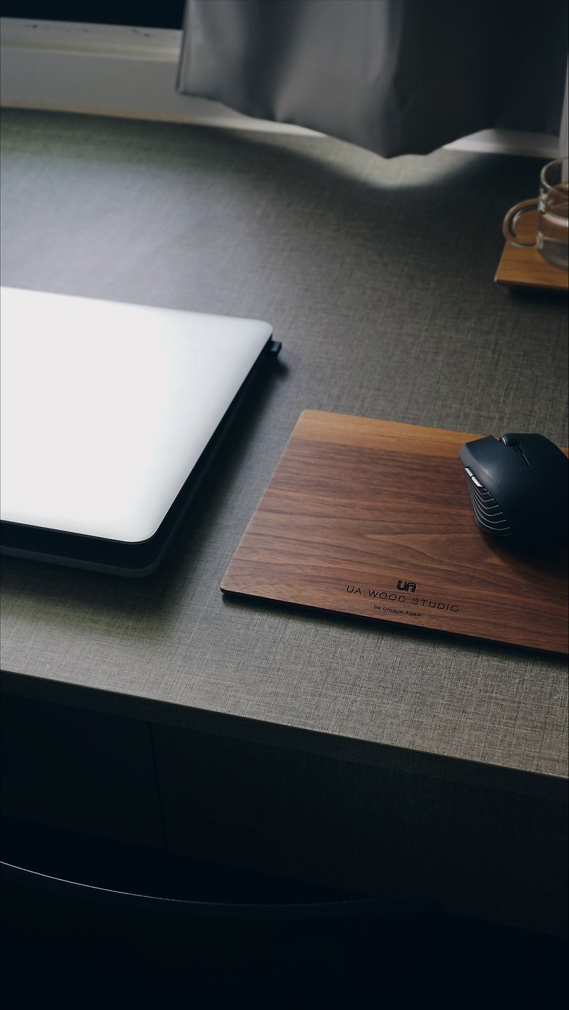 【Wood Research Institute】Energy Health Solid Wood Mouse Pad- Wooden mouse pad - แผ่นรองเมาส์ - ไม้ สีนำ้ตาล