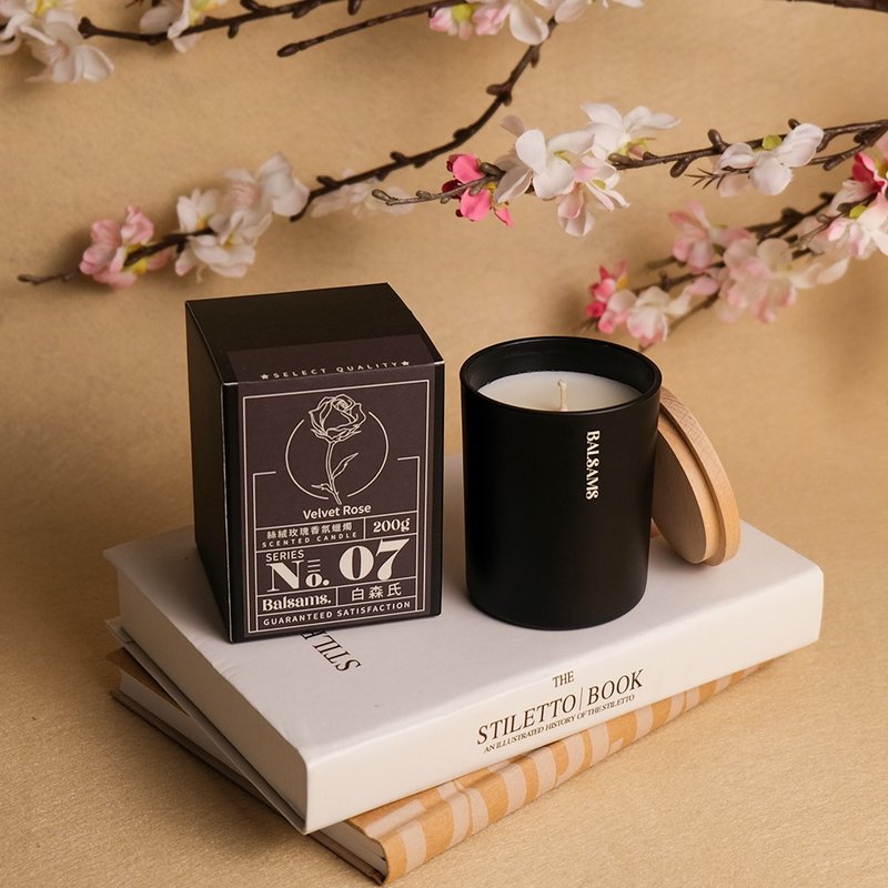Balsams白森氏香氛工藝蠟燭200g－絲絨玫瑰 - 香氛蠟燭/燭台 - 濃縮/萃取物 黑色