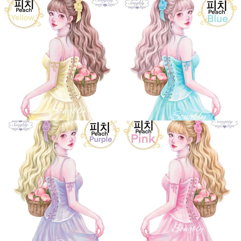 peach sticker allset - 貼紙 - 紙 多色