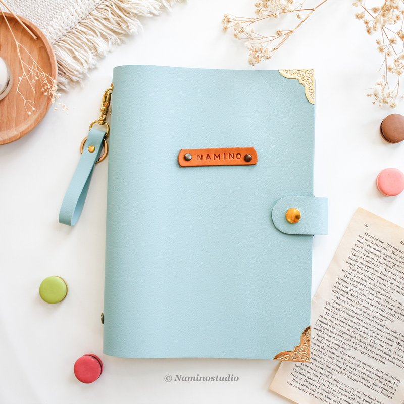 Macaron Planner (with Keychain), Mint macarons series Vol.2 - 筆記本/手帳 - 人造皮革 藍色