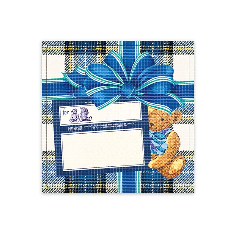 Winter check label sticker (blue) - 貼紙 - 紙 