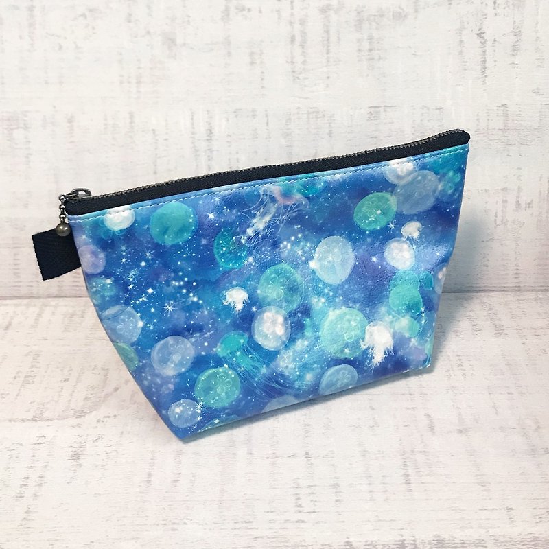 Pouch GALAXY Jellyfish 2 / Cosmetic pouch / accessory case / sea / leather