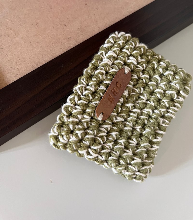 Matcha CookiesㅣHandwoven Coin Purse/Card Holder - กระเป๋าใส่เหรียญ - ผ้าฝ้าย/ผ้าลินิน สีเขียว