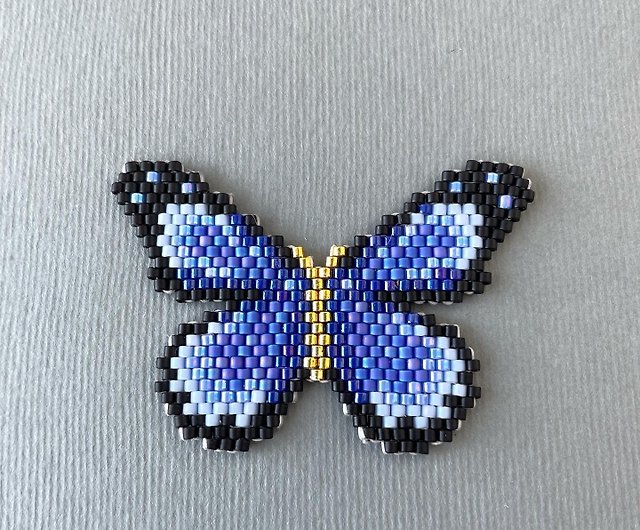 Blue Monarch Butterfly Loom Bead Pattern for Bracelet Modern Idea Insect  Pattern, Miyuki Delica Seed Beads 11/0 Size, PDF Instant Download 