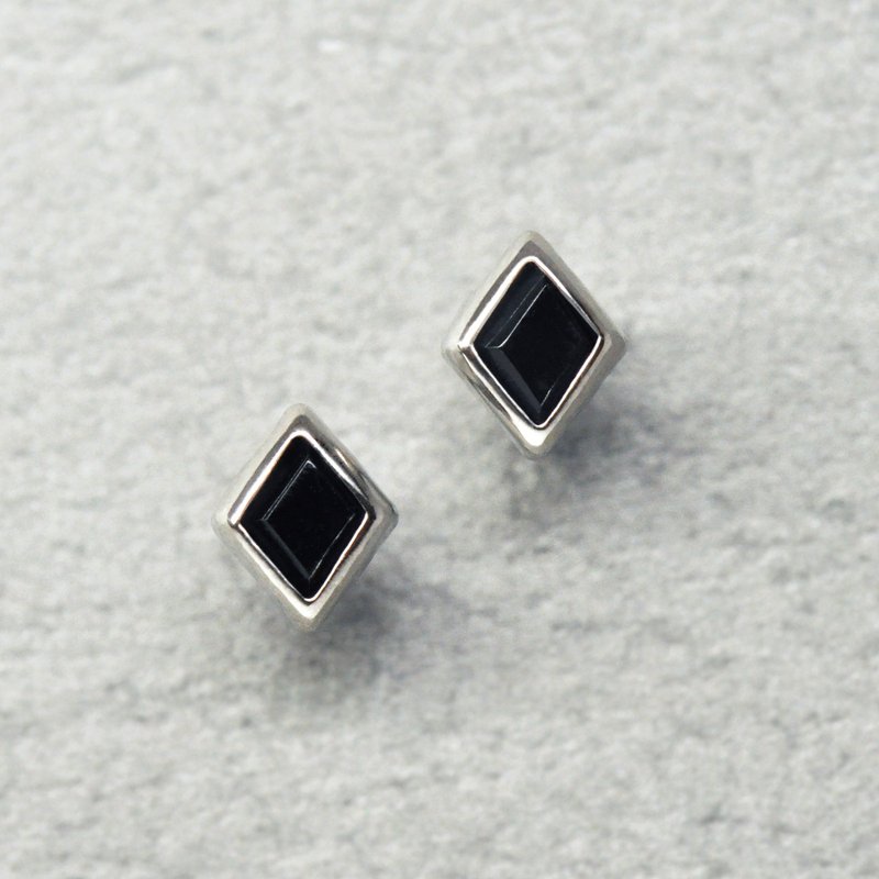【Second Earrings】 鉑金瑪瑙耳環 - 耳環/耳夾/耳骨夾 - 貴金屬 
