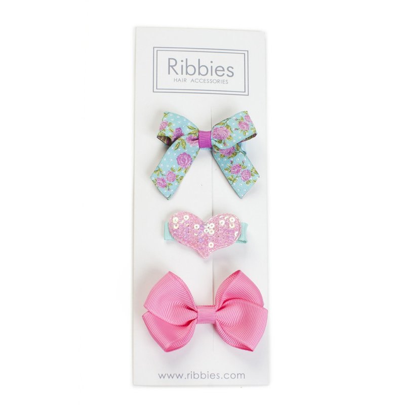 英國Ribbies 綜合緞帶3入組-Nora - 髮夾/髮圈 - 聚酯纖維 