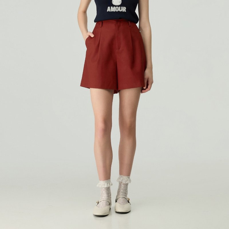 OUWEY Ouwei soft high-waisted shorts (two colors) 3243126022 - กางเกงขาสั้น - ไฟเบอร์อื่นๆ หลากหลายสี