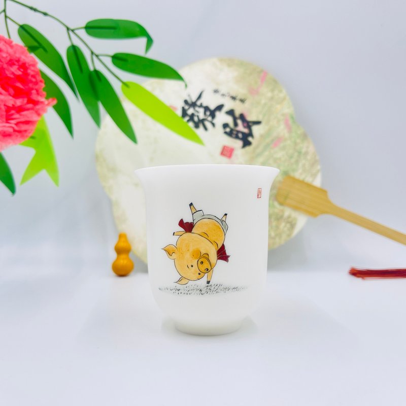 快樂的小豬 - 茶壺/茶杯/茶具 - 瓷 白色