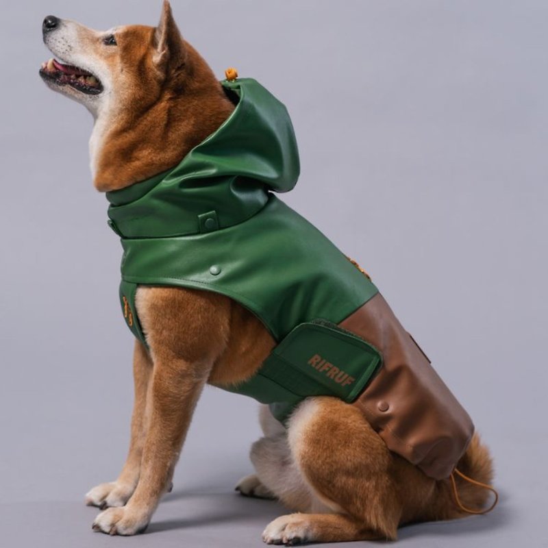 人造皮革 寵物衣服 綠色 - RIFRUF- STORMHUNTER 多用途雨衣 - 大地綠