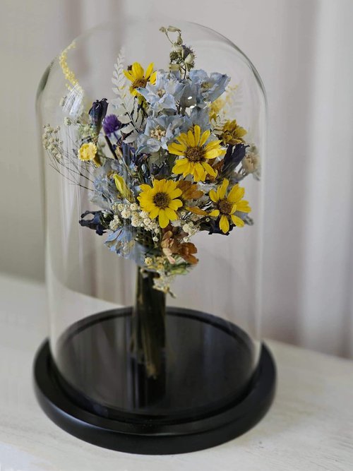 花若迷 FLM FLOWER 復古乾燥花玻璃鐘罩 花罩 花鐘-永生花