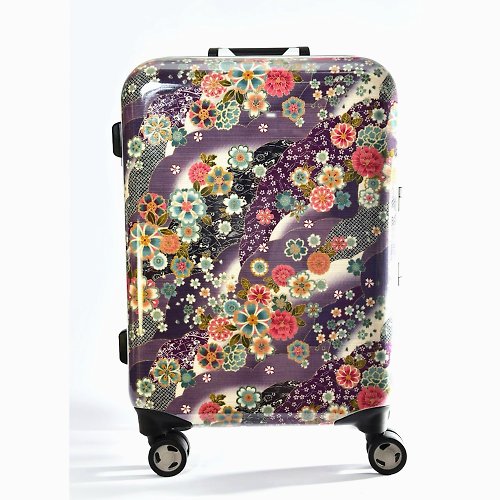 MHSHOP生活居家 和風日布-手工印紋時尚鋁框20吋行李箱/旅行箱