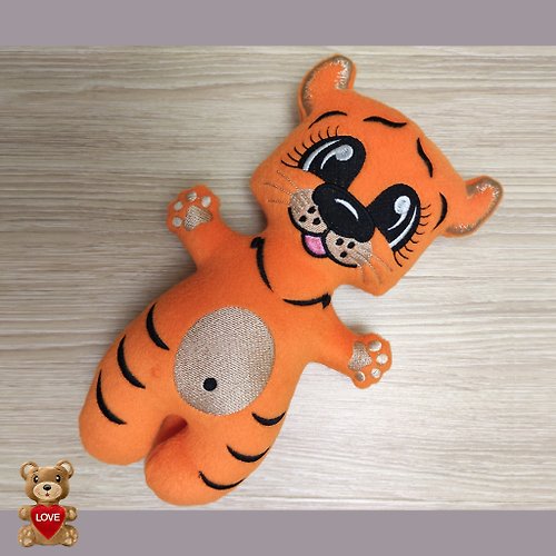 Tasha's craft Personalised embroidery Plush Soft Toy Tiger