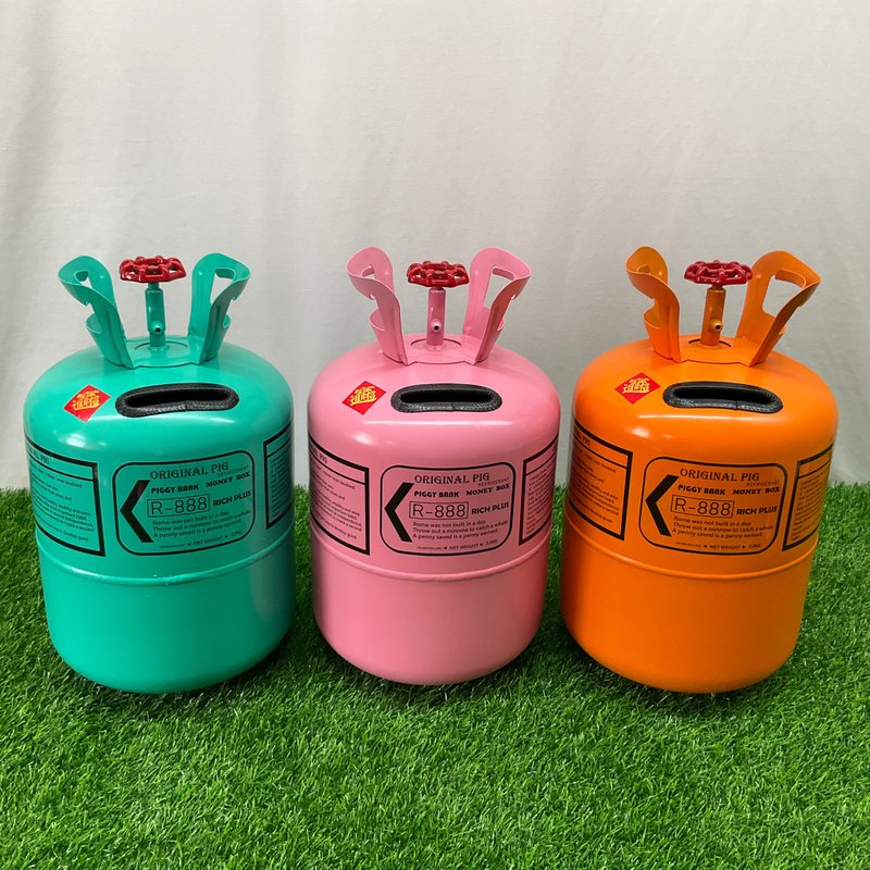 Industrial air refrigerant money barrel banknote port + extra large coin withdrawal gas barrel money barrel refrigerant barrel money barrel - กระปุกออมสิน - โลหะ หลากหลายสี