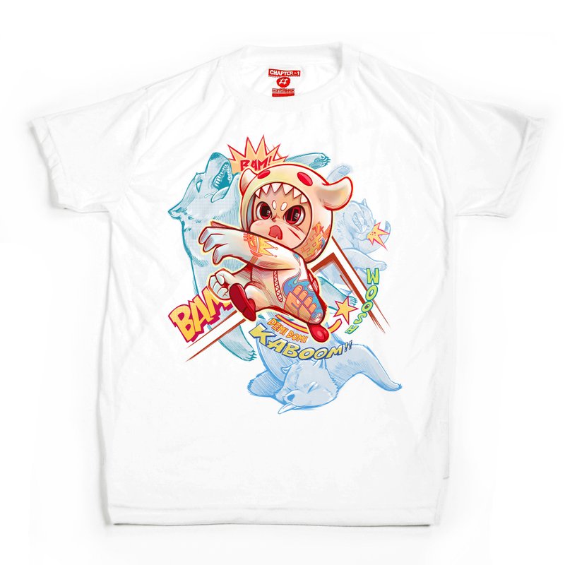 Kaboom Demidomi unisex men woman cotton mix Chapter One T-shirt - 男 T 恤 - 棉．麻 白色