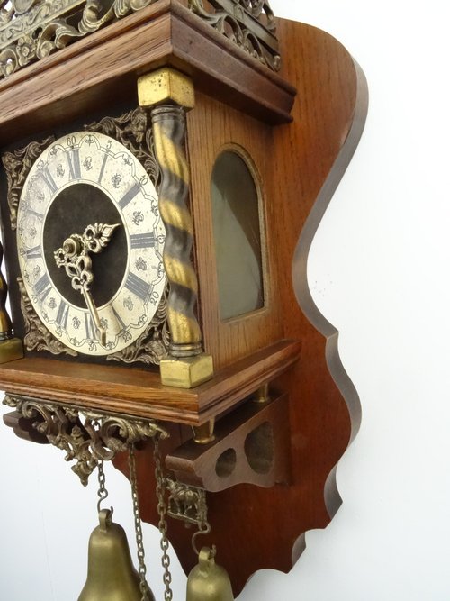 Zaanseオランダの壁掛け時計ヴィンテージアンティーク8日（ウォー