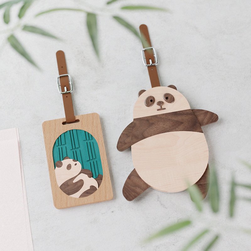 Panda Wooden Card Holder / Taipei zoo co-branding - ID & Badge Holders - Wood Multicolor