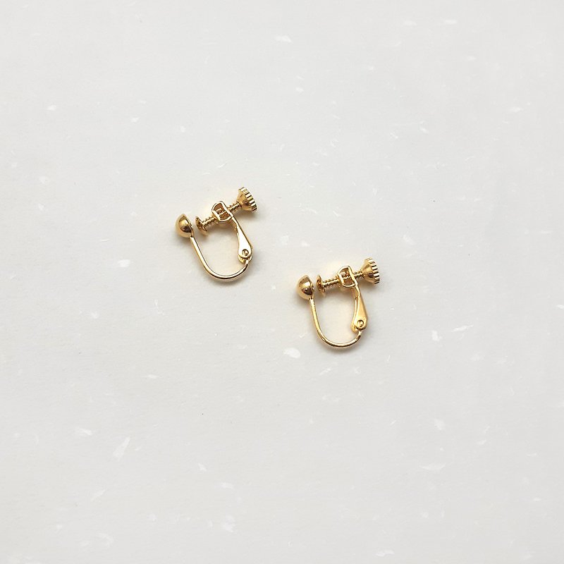 [Add to purchase store] Replacement of Bronze plated 18K gold Clip-On(a pair) - Earrings & Clip-ons - Other Metals Gold