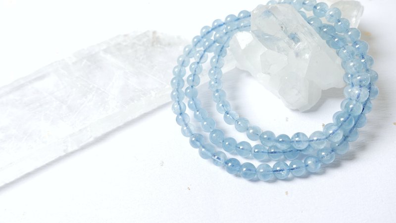 海藍寶天然水晶三圈【5mm】 - 手鍊/手環 - 水晶 透明