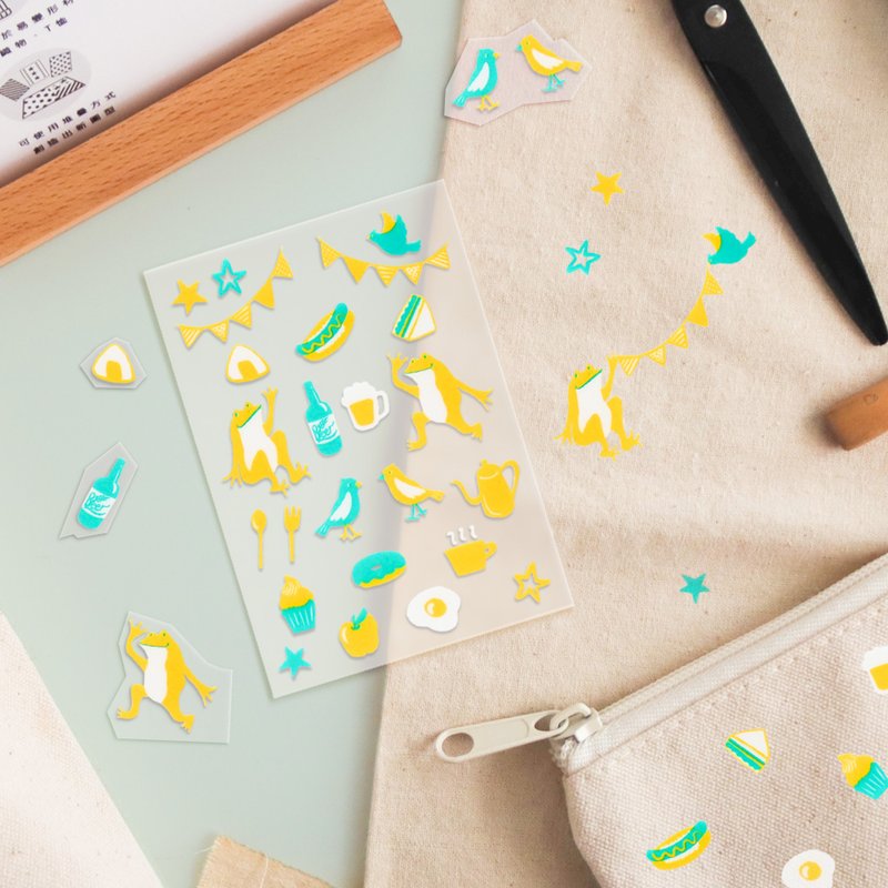 | Handmade DIY | Transfer stickers for irodo non-ironing cloth—picnic party x yellow green - เย็บปัก/ถักทอ/ใยขนแกะ - พลาสติก สีเหลือง