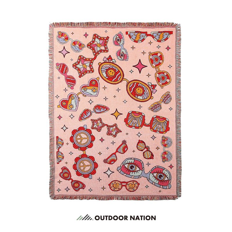 Outdoor Nation戶外萬用毯/ 加長版/ 迷幻狂歡場 - 露營用品 - 棉．麻 