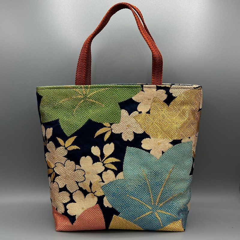 Kimono Obijime Remake Tote bag - Handbags & Totes - Silk Blue