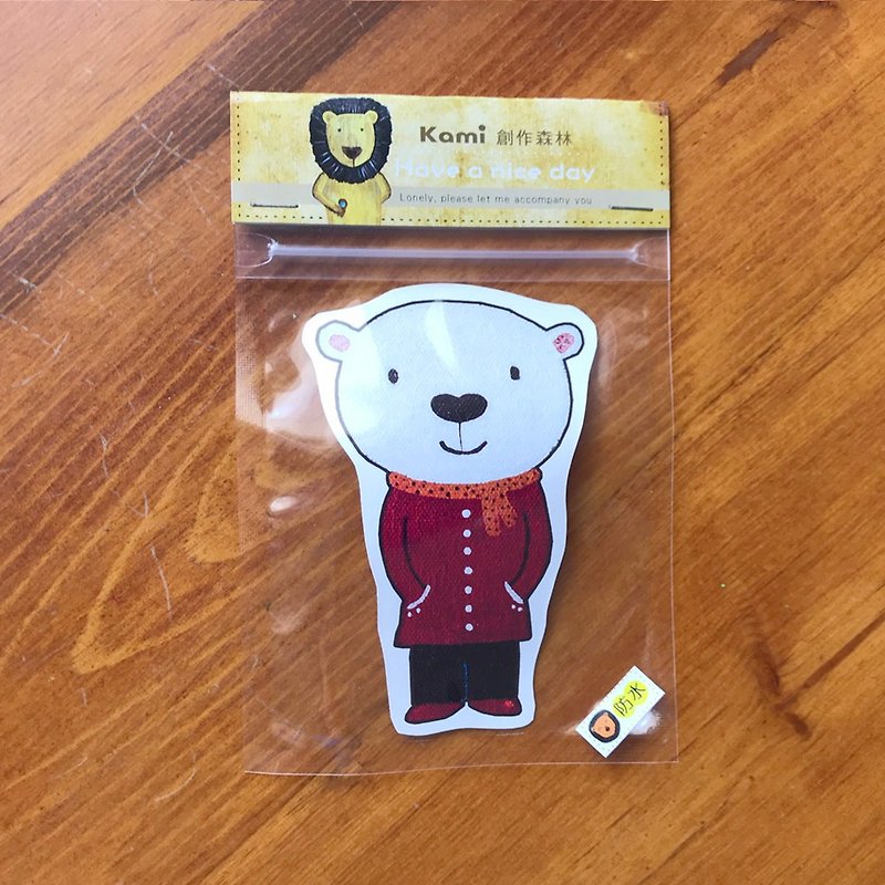 kami waterproof hand scrapbook ∣ coat bear - Stickers - Paper Multicolor